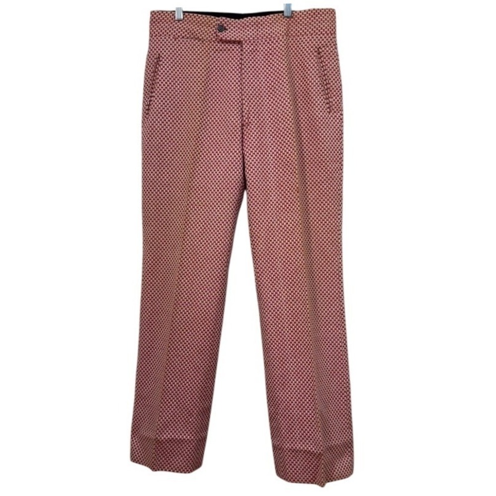 EMILIO PUCCI Pants Sz 34 Flawed Red White Checkered Business Luxury Garden Party